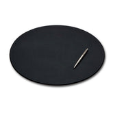 Classic Black Leather Conference Table Pad, Oval